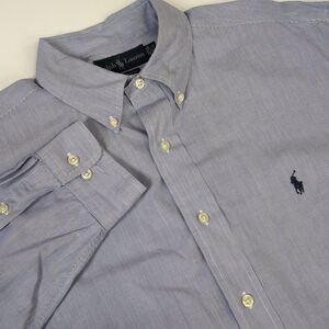 Polo Ralph Lauren Long Sleeve Shirt Yarmouth Mens‎ 16.5 32/33 Blue Stripe